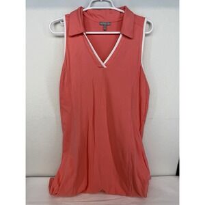 NWOT T by Talbots Shift Dress Coral Orange Tennis UPF 50 Sleeveless Size Large